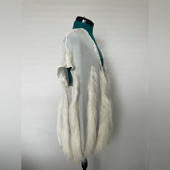 Hôtel Particulier Silk Chiffon Vest with Real Raccoon Fur - Picture 2 of 6